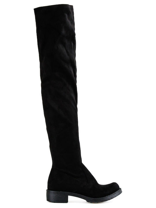 Silia D Suede Women's Boots Over the Knee Black