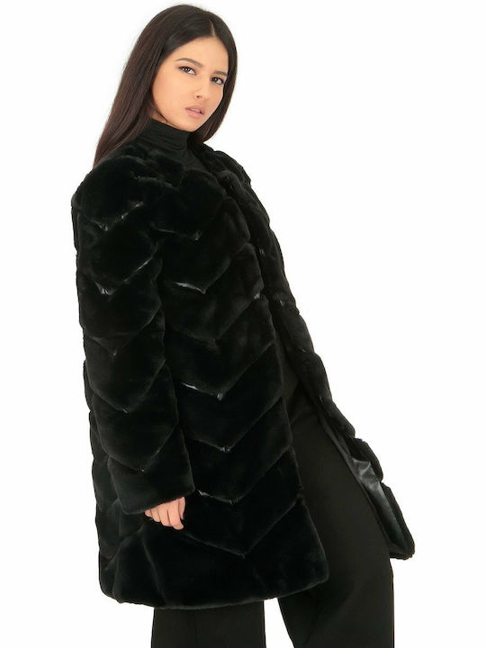 Frauen Pelz Schwarz FUR-83543 (BLK)