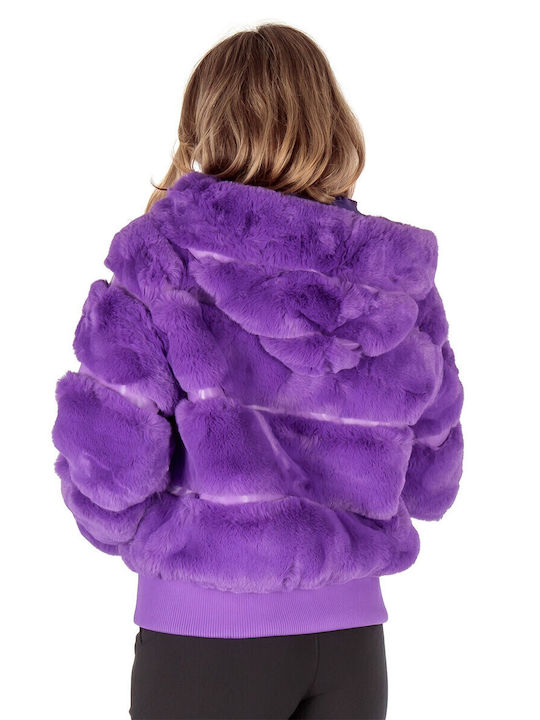 Women's Short Fur Purple