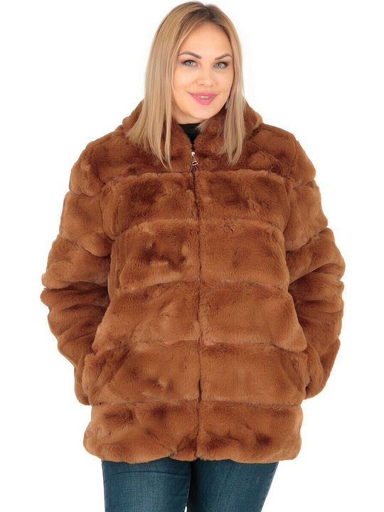 Women's Short Fur Tabac Brown