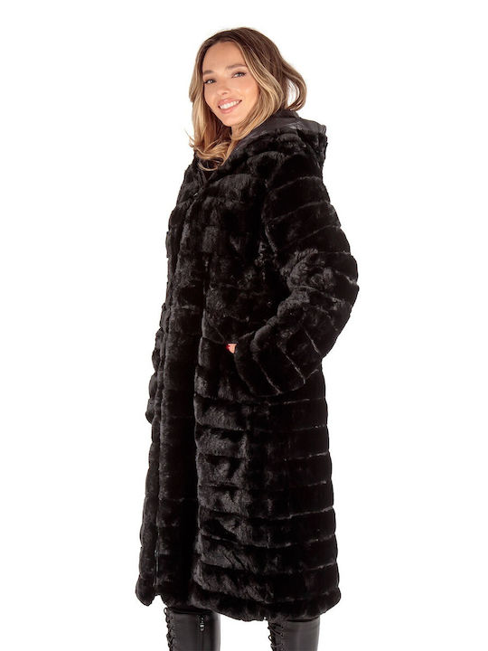 Silia D Women's Long Fur Black