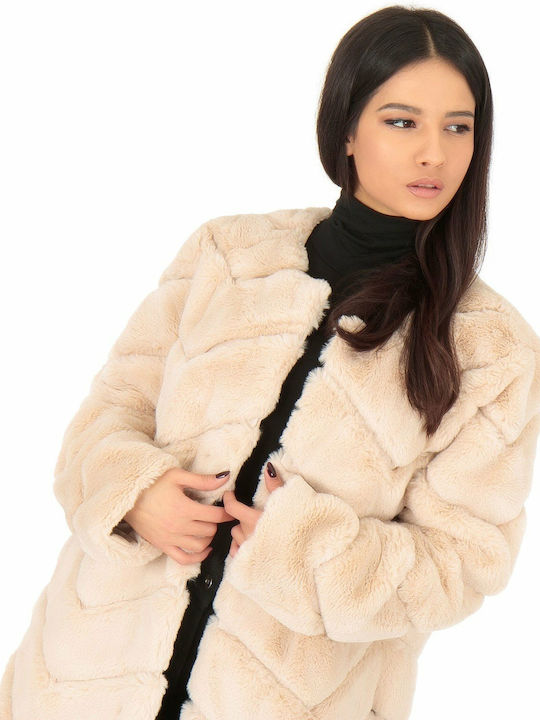 Silia D Women's Long Fur Beige