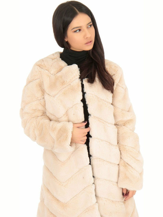 Frauen Pelz Beige