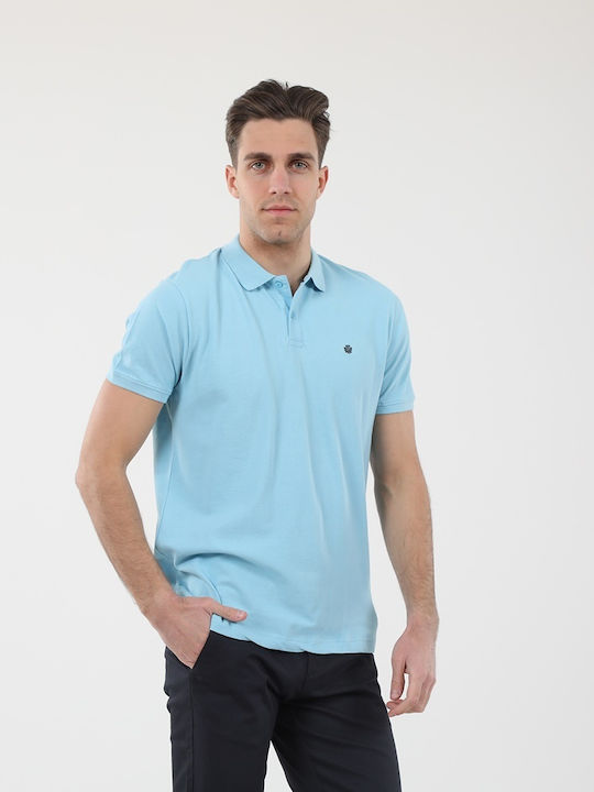 Dors Men's Short Sleeve Blouse Polo Light Blue