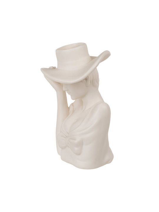 Out of the Blue Vază Decorativă Ceramică Lady Albă 9.5x17xÎnălțime 17cm