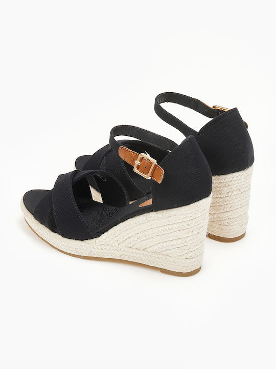 Damenplattformen im Espadrilles-Stil Schwarz