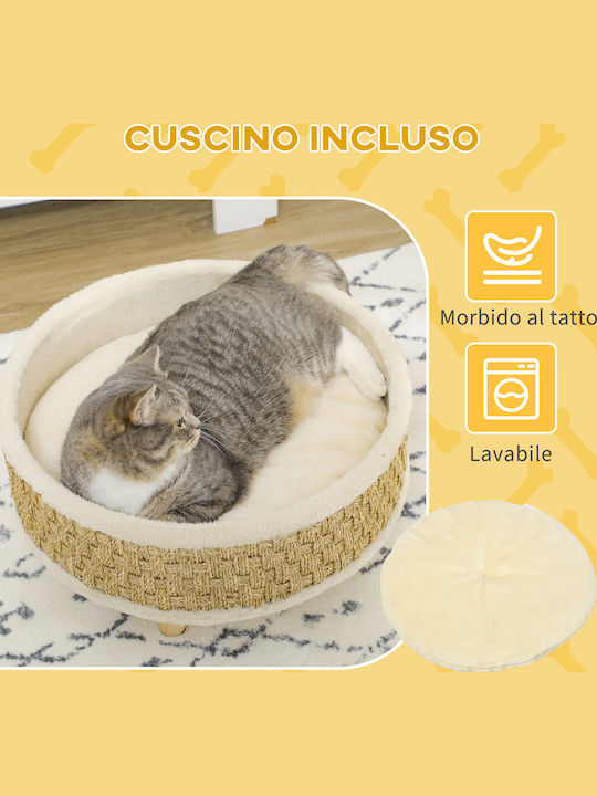 Pawhut Elevated Dog Bed Beige 48x48cm