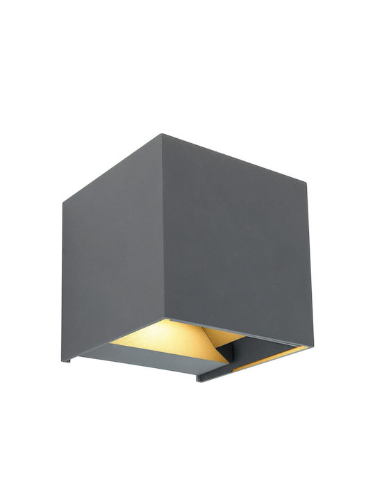 Globo Lighting Wall-Mounted Outdoor Spot Light LED IP54 3W with Warm White Light Double Beam 10x10εκ.
