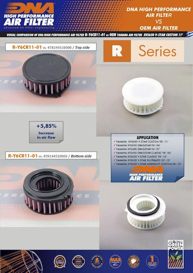 DNA Filters Filtru De Aer Pentru Motociclete Yamaha Dragstar
