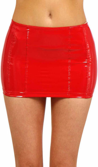 Soiemio Rote Leder- und Latex-Outfit Rock