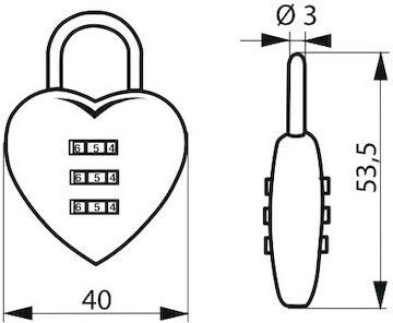 Thirard Steel Padlock Brass Combination 1pcs