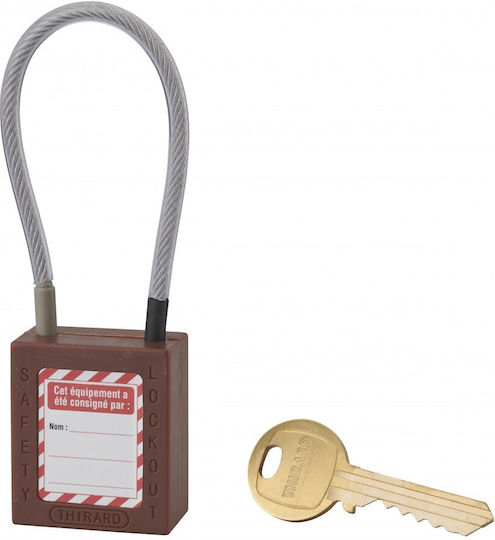 Thirard Plastic Padlock with Cable with Key 38mm 1pcs