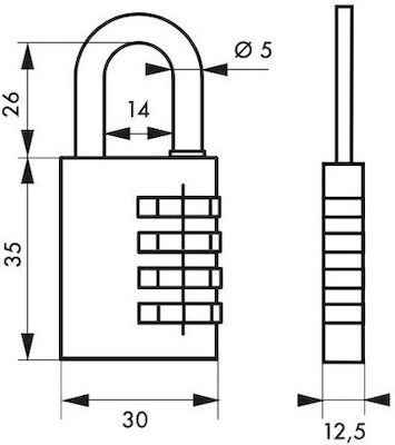 Thirard Aluminum Padlock Brass Combination 1pcs