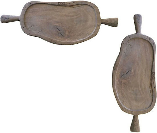 Nakaro Wood Πλατώ Σερβιρίσματος με Χειρολαβή Ξύλινο 75x35εκ.
