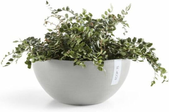 Ecopots Brussels Саксия Пластмаса Бяло сиво