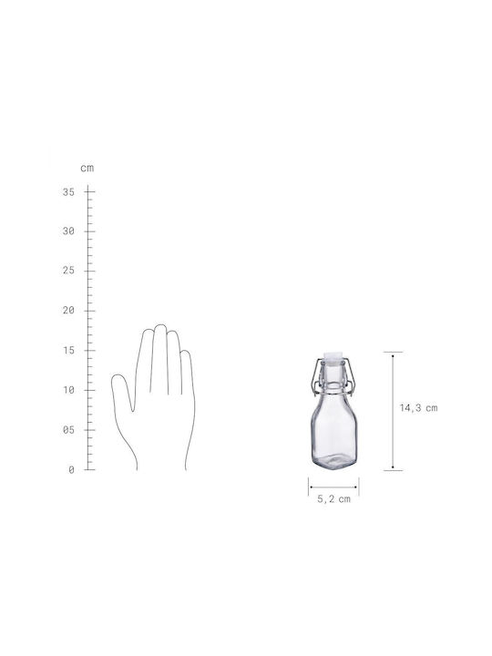 Butlers Μπουκάλι Νερού Γυάλινο με Κλιπ Διάφανο 125ml
