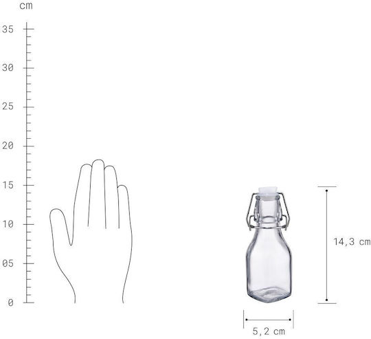 Butlers Flasche Wasser Glas mit Clip Transparent 125ml