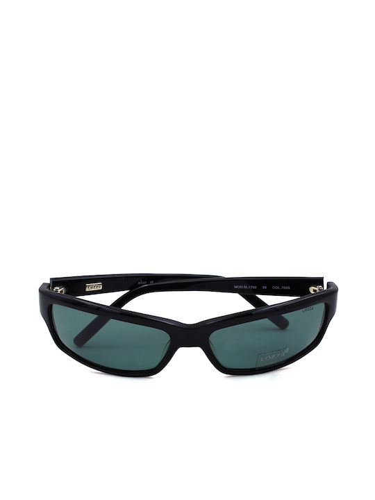 Lozza Sunglasses with Black Plastic Frame and Green Polarized Lens SL1750 700X