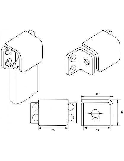Thirard Lock base for Padlock Left Placement Black