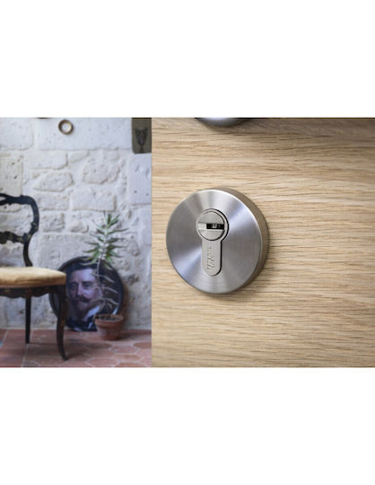 Thirard Κύλινδρος Κλειδαριάς Ασφαλείας Μισός 40mm (30-10) με 4 Κλειδιά Ασημί