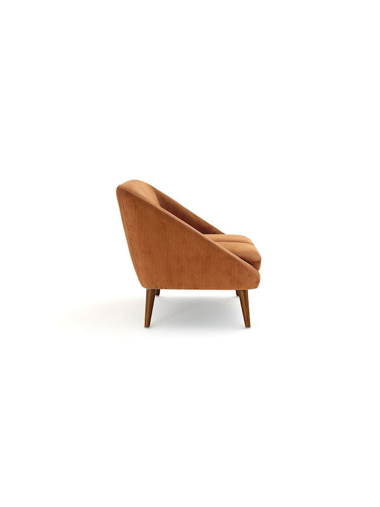 Two-Seater Velvet Couch Orange 130x80x80 cm
