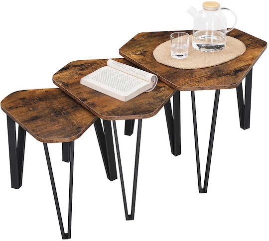 Set Zigon Rectangular Din Lemn Maro 3 Buc M58.7xL51.9xÎ45.5cm