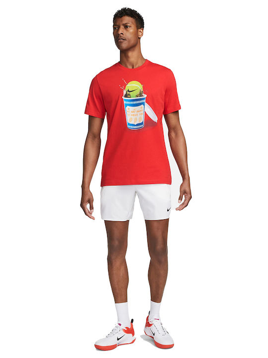 Nike Tennis T-Shirt FJ1500-657 Men's Red Blouse