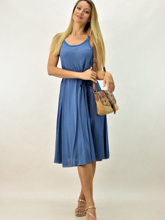 Potre Summer Midi Dress Blue