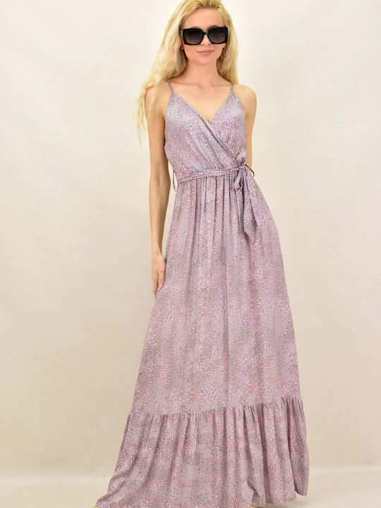 Potre Sommer Maxi Kleid Wickel Rosa