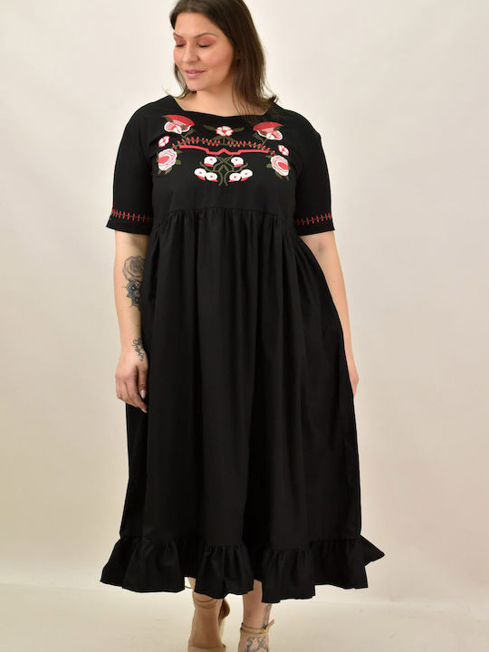 Potre Summer Midi Dress Black