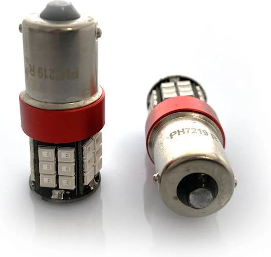 Photon Λάμπες Αυτοκινήτου P21W / BA15S LED Κόκκινο 12-24V 2τμχ