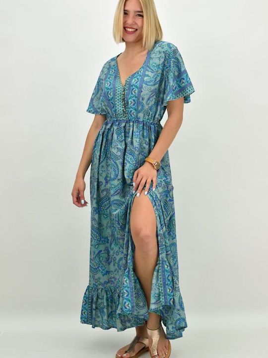 Potre Summer Mini Shirt Dress Dress Turquoise