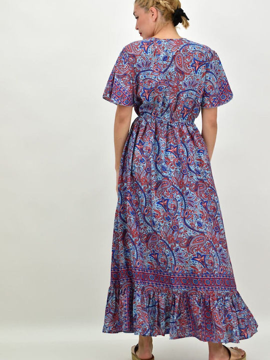 Summer Maxi Shirt Dress Blue