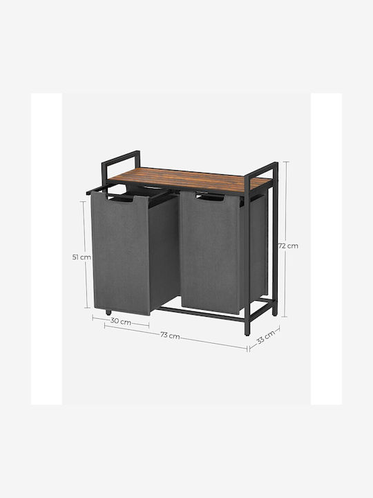 Vasagle Laundry Basket Fabric 96l 73x33x72cm Brown / Grey