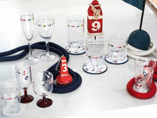 Marine Business Regata Set Brillen Rotwein Kelch Glas 6Stücke