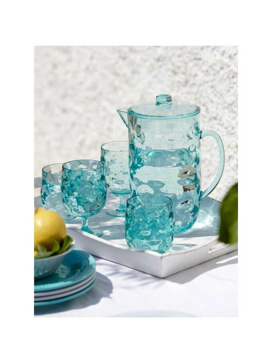 Marine Business Set of Glasses Water made of Glass in Blue Color 6pcs