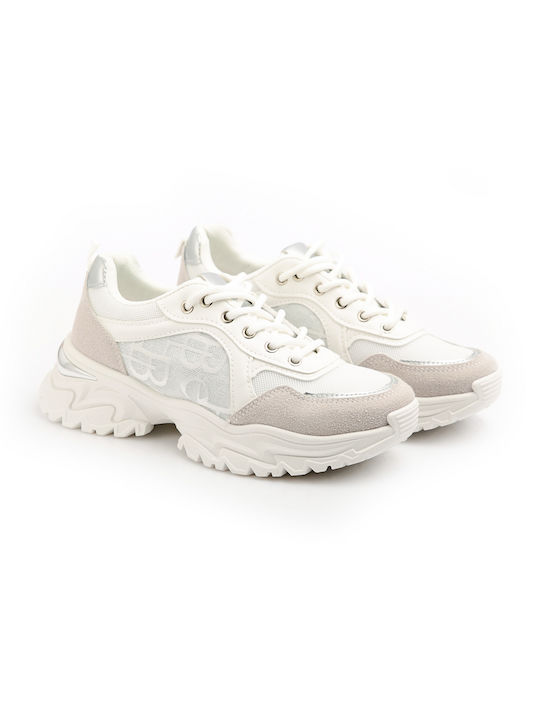 Malesa Damen Chunky Sneakers Weiß