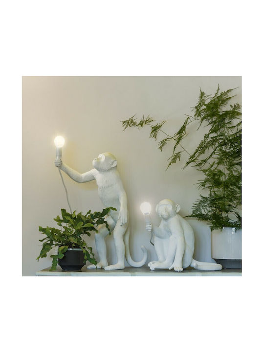 Seletti Monkey Dekorative Lampe Abbildung mit Fassung für E14 Lampe Weiß