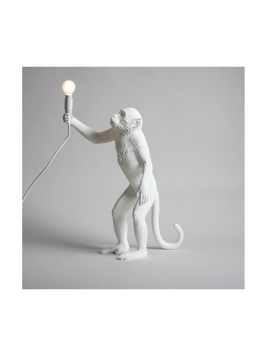 Seletti Monkey Dekorative Lampe Abbildung mit Fassung für E14 Lampe Weiß