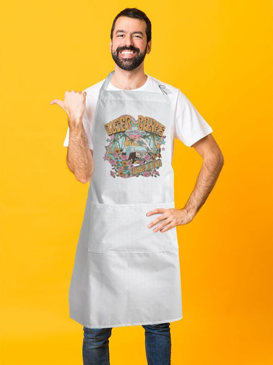 Koupakoupa Αδιάβροχη Ποδιά Κουζίνας Λευκή KP_16767_APRON-BBQ-ADULT