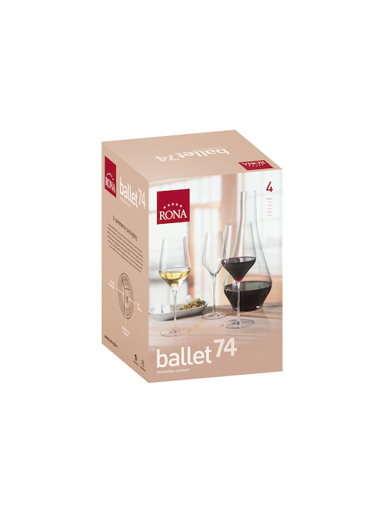 Rona Glass Set for Red Wine made of Glass Stacked 740ml 4pcs