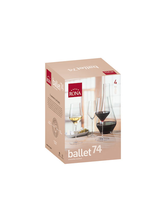 Rona Set of Glasses for Red Wine made of Glass Stemmed 520ml 4pcs