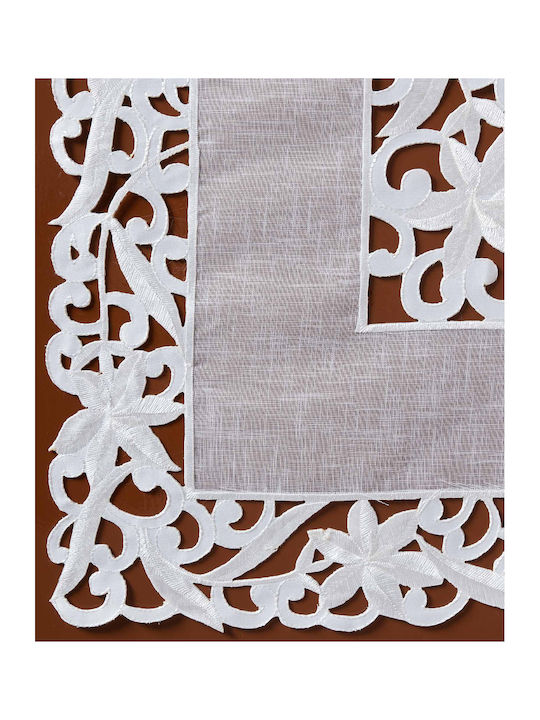 Silk Fashion Checkered Cut White 85x85cm