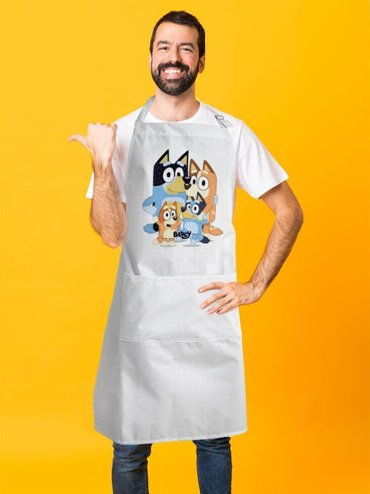 Koupakoupa Αδιάβροχη Ποδιά Κουζίνας Λευκή KP_17923_APRON-BBQ-ADULT