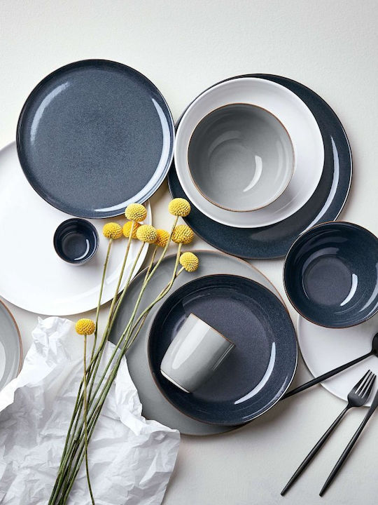 Butlers Native Plate Pasta Ceramic Gray with Diameter 21.5cm