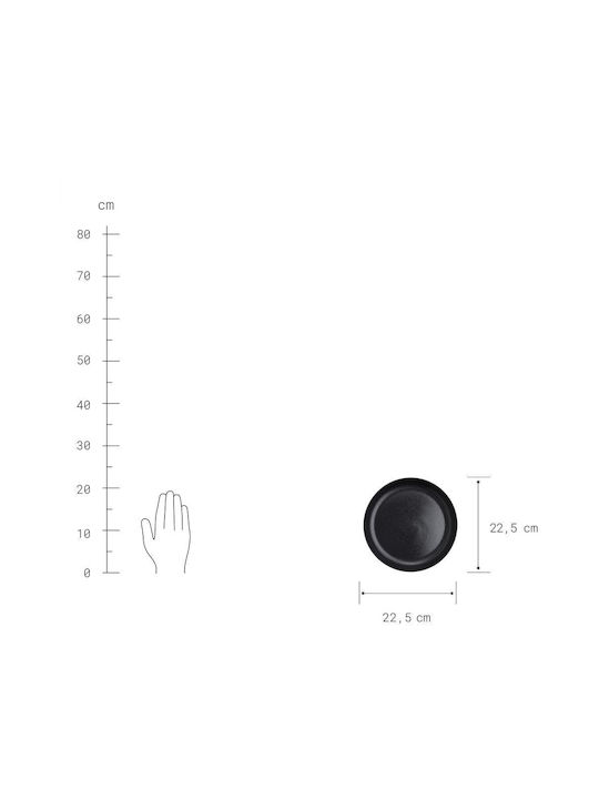 Butlers Casa Nova Teller Suppe Keramik Schwarz mit Durchmesser 22.5cm