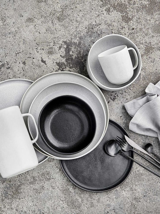 Butlers Casa Nova Teller Suppe Keramik Schwarz mit Durchmesser 22.5cm