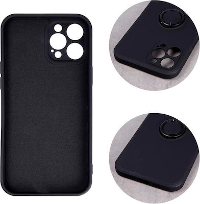 Finger Grip Silicone Back Cover Durable Black (Galaxy S22)