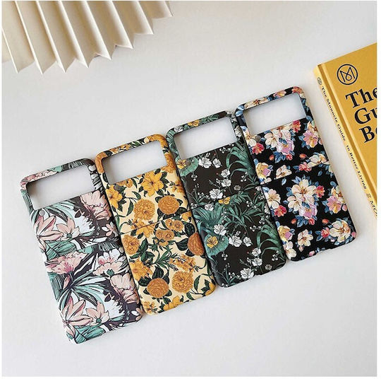 Floral Shockproof Задна корица Пластмаса Черен (Galaxy Z Flip3 5G)