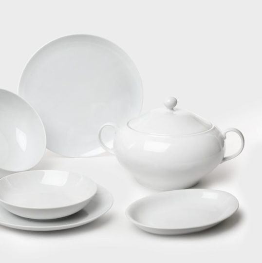 Lubiana Serving Platter Oval made of Porcelain White 22x22cm